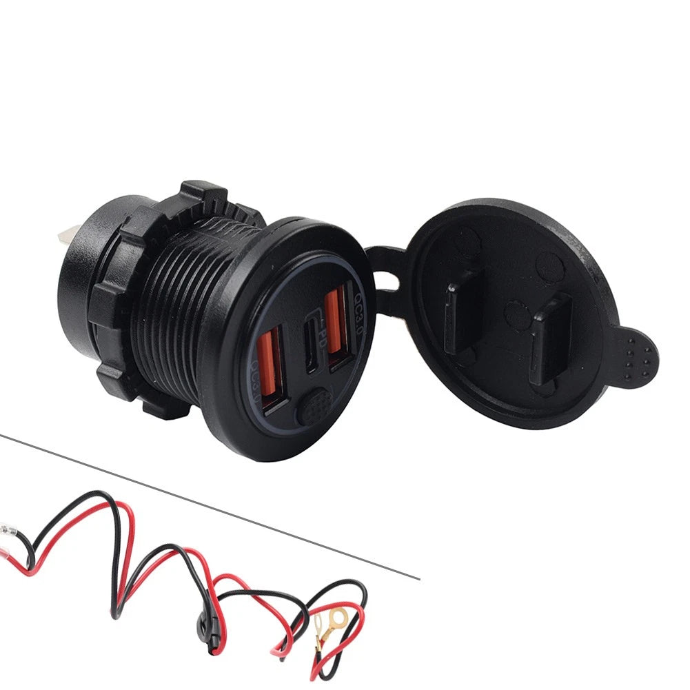 Dual USB Fast Power Charger Socket for Car Boat (12V 24V)