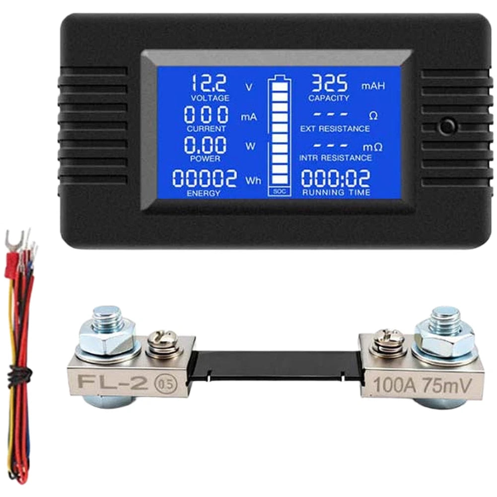 Car Battery Voltage Ammeter 0-200V 200A with 360 Degree Display