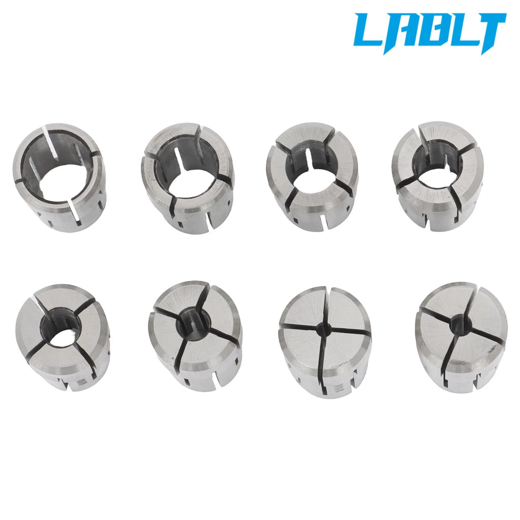 8Pcs Double Angle Collet Set for CNC Chuck (1/8" - 9/16" × 1/16)