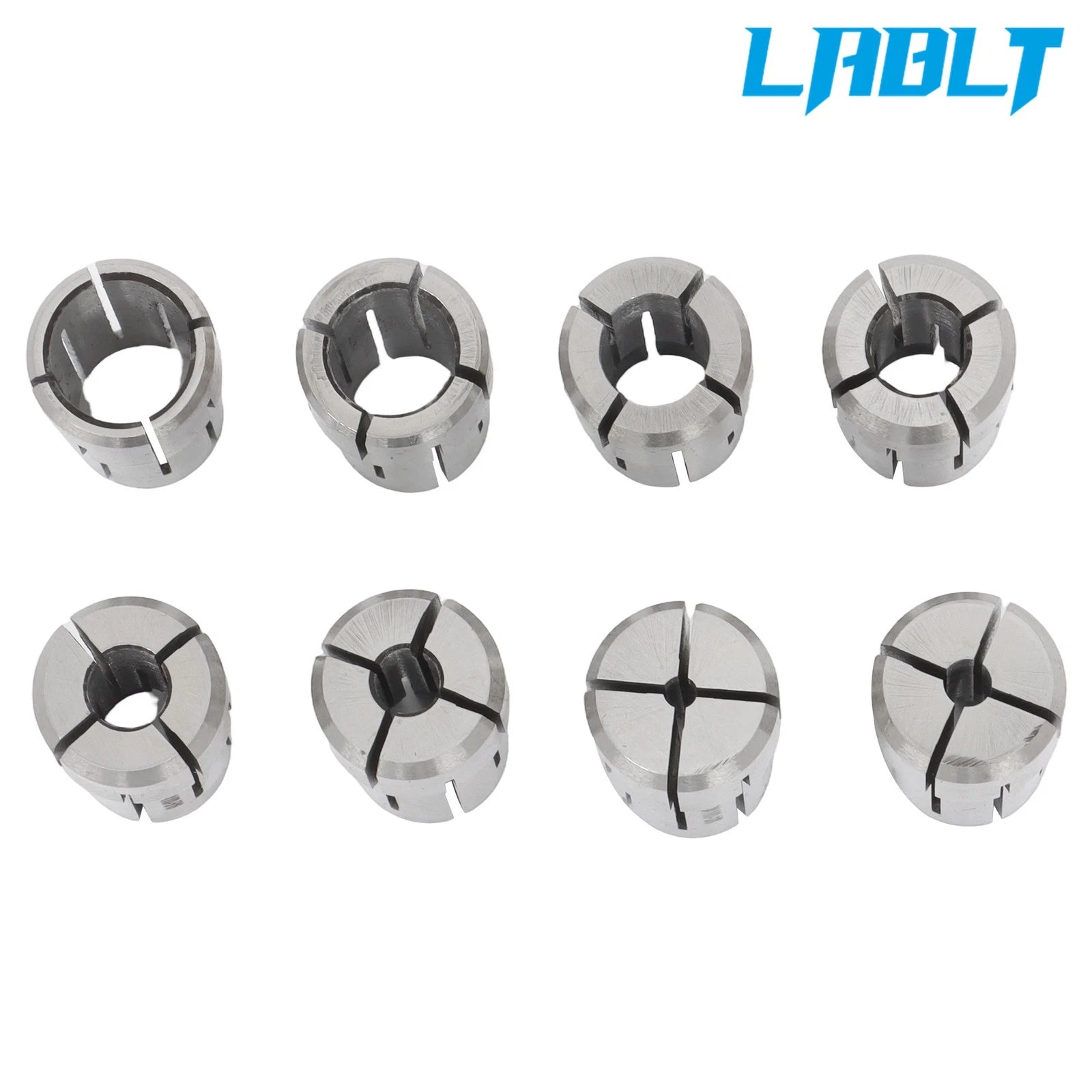 8Pcs Double Angle Collet Set for CNC Chuck (1/8" - 9/16" × 1/16)