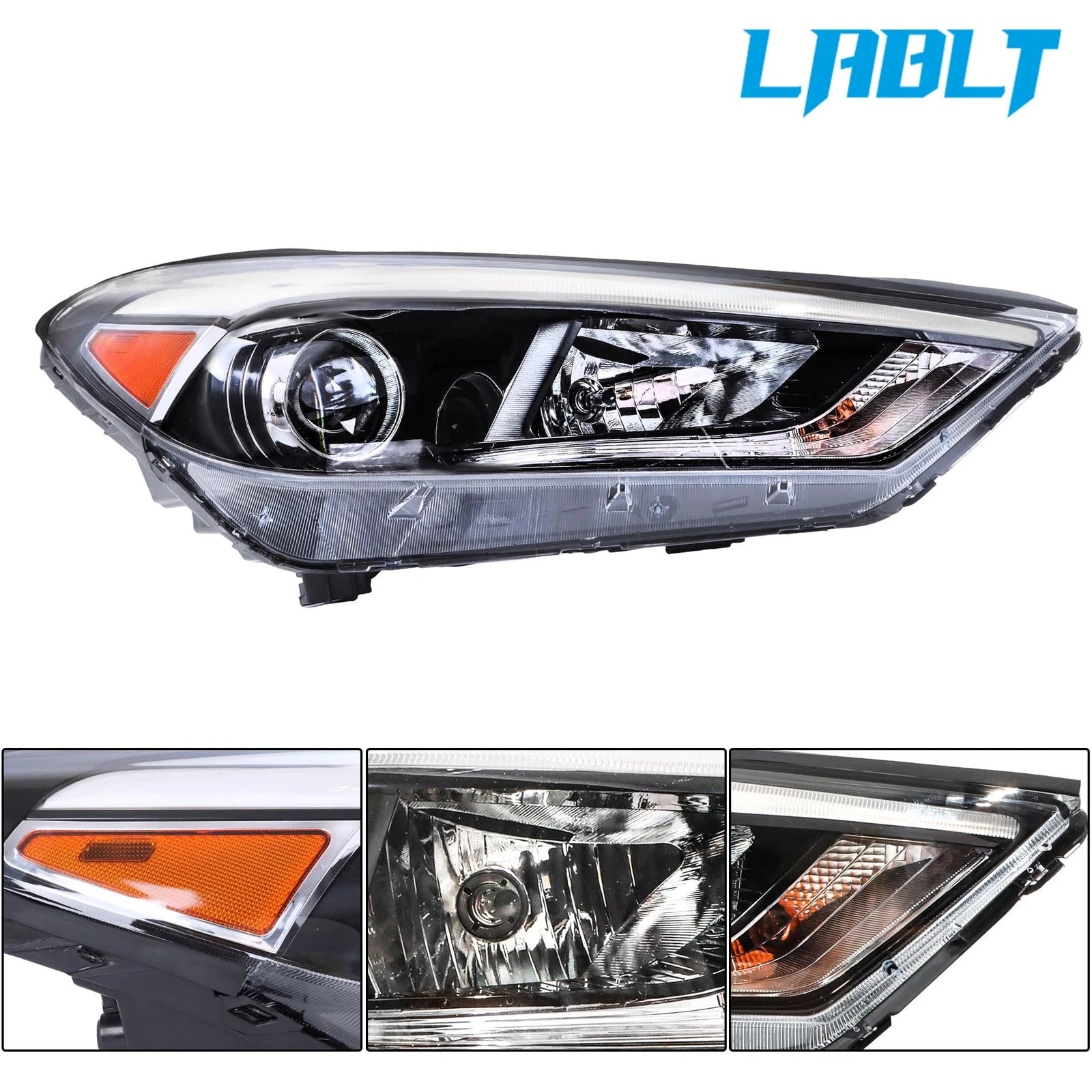 Right Headlight Halogen with LED Parking Light for Hyundai Tucson (2016–2018)