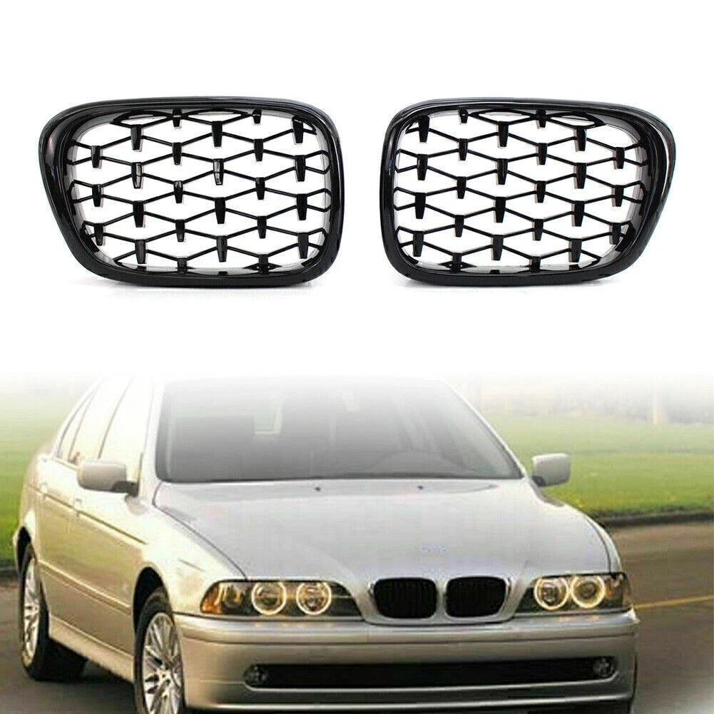 Gloss Black Front Kidney Grille for BMW E39 5-Series (1999–2003)