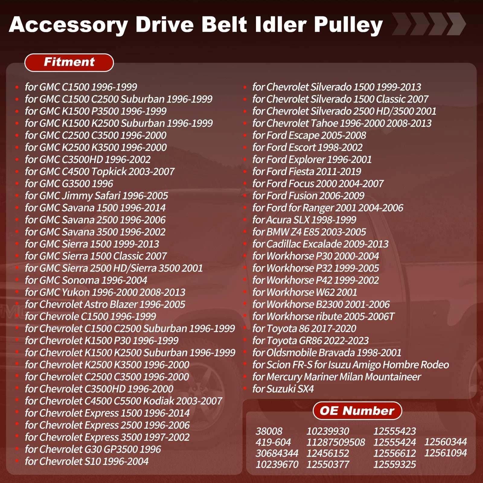 Accessory Drive Belt Idler Pulley Replacement for Chevrolet Silverado (1999–2006)
