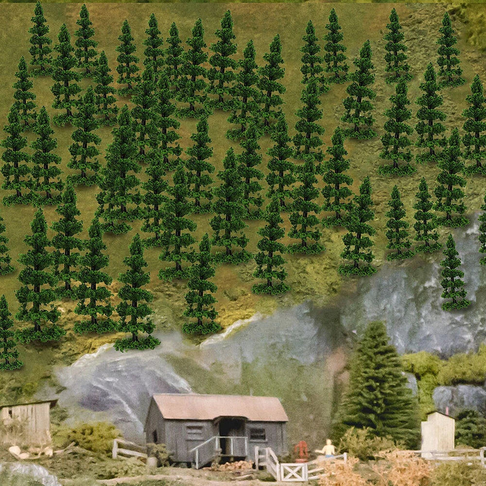 100Pcs Model Trees for HO Scale Train Railroad Diorama (50mm)