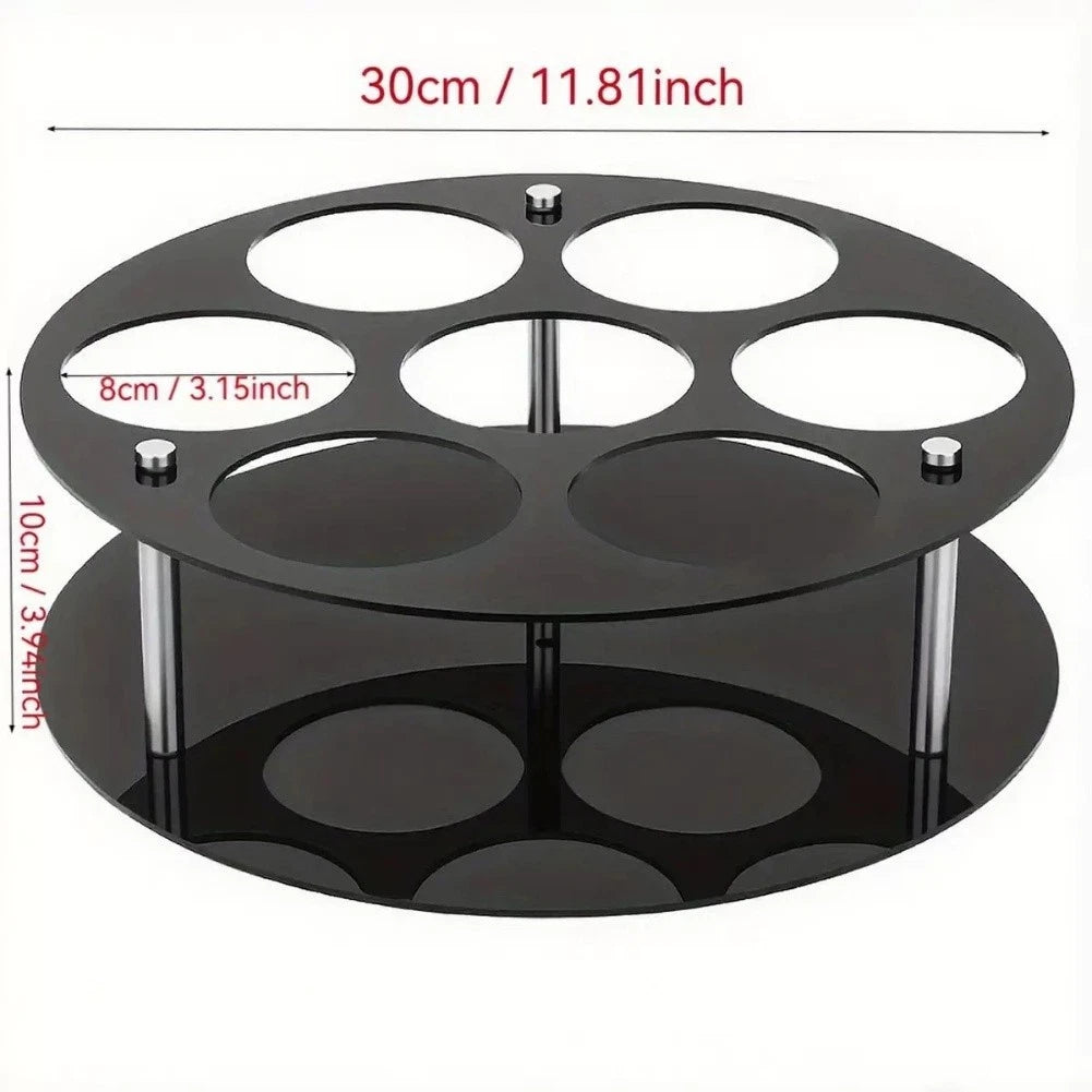 7 Slot Water Bottle Organizer for Drinkware (Clear Acrylic)