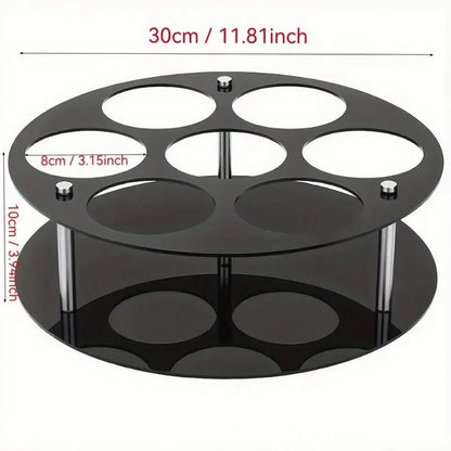 7 Slot Water Bottle Organizer for Drinkware (Clear Acrylic)