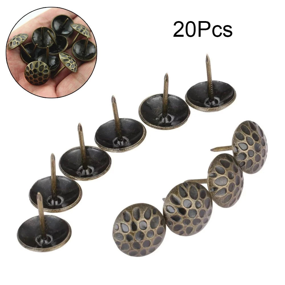 20X Zinc Alloy Upholstery Nails for Jewelry Box Sofa (Antique Bronze)