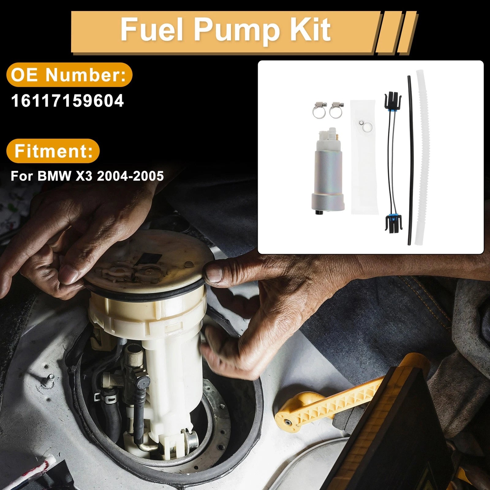 Fuel Pump Assembly Metal Electric Replacement for BMW X3 (2004–2005)