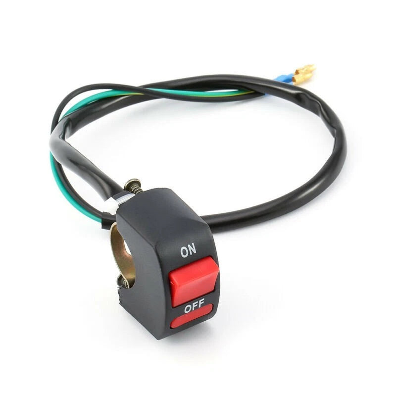 Motorcycle Motorbike 7/8 Handlebar ON OFF Kill Stop Switch Button 12V
