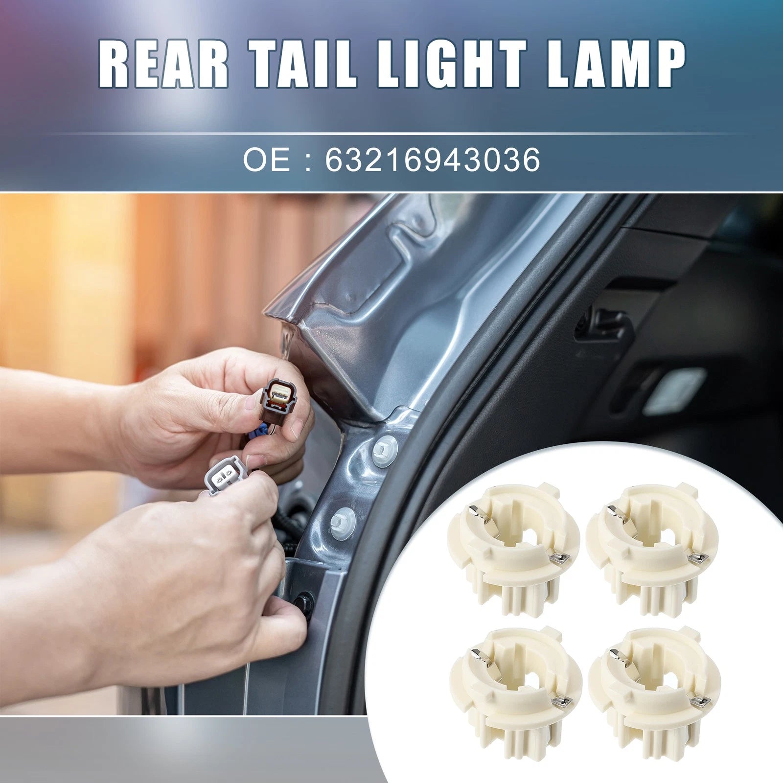 Tail Light Bulb Socket Holder for BMW X5 3 Series 7 Series (Set of 4) (E53)