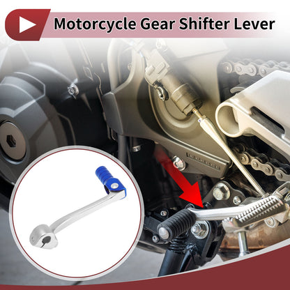 Folding Gear Shifter Lever for Honda CRF110F (2013–2018) Silver Tone Blue