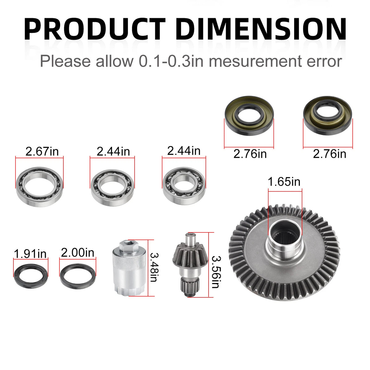 Rear Diff Ring Pinion Gear Bearings for Honda Rancher TRX350FE/FM/TE/TM (2000–2006)