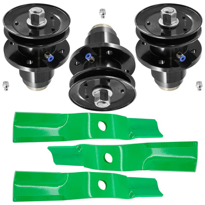 Deck CCW Spindle and 16 7/8 Medium Lift Blade for Land Pride AFM42 (2011–2020)
