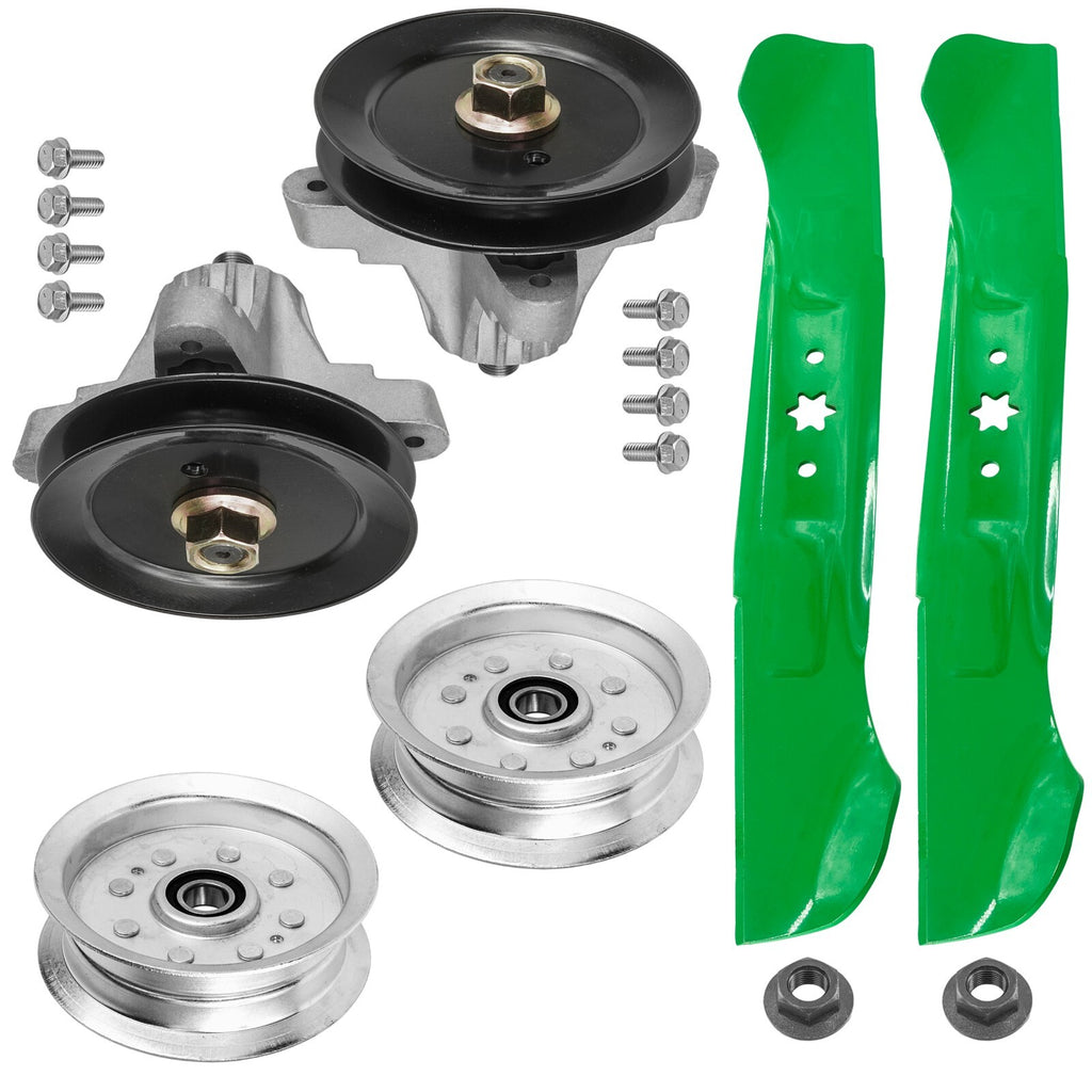 Deck Spindle Pulley and Blade Set for Troy-Bilt Bronco 46X (2019–2024)