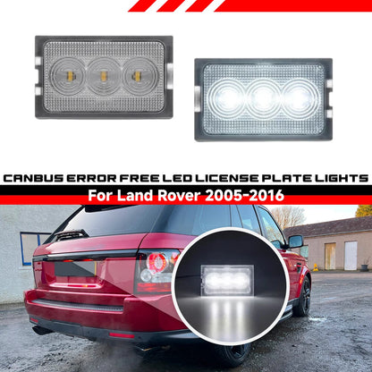 2X White LED License Plate Light for Land Rover LR2 / LR3 / LR4 / RRS