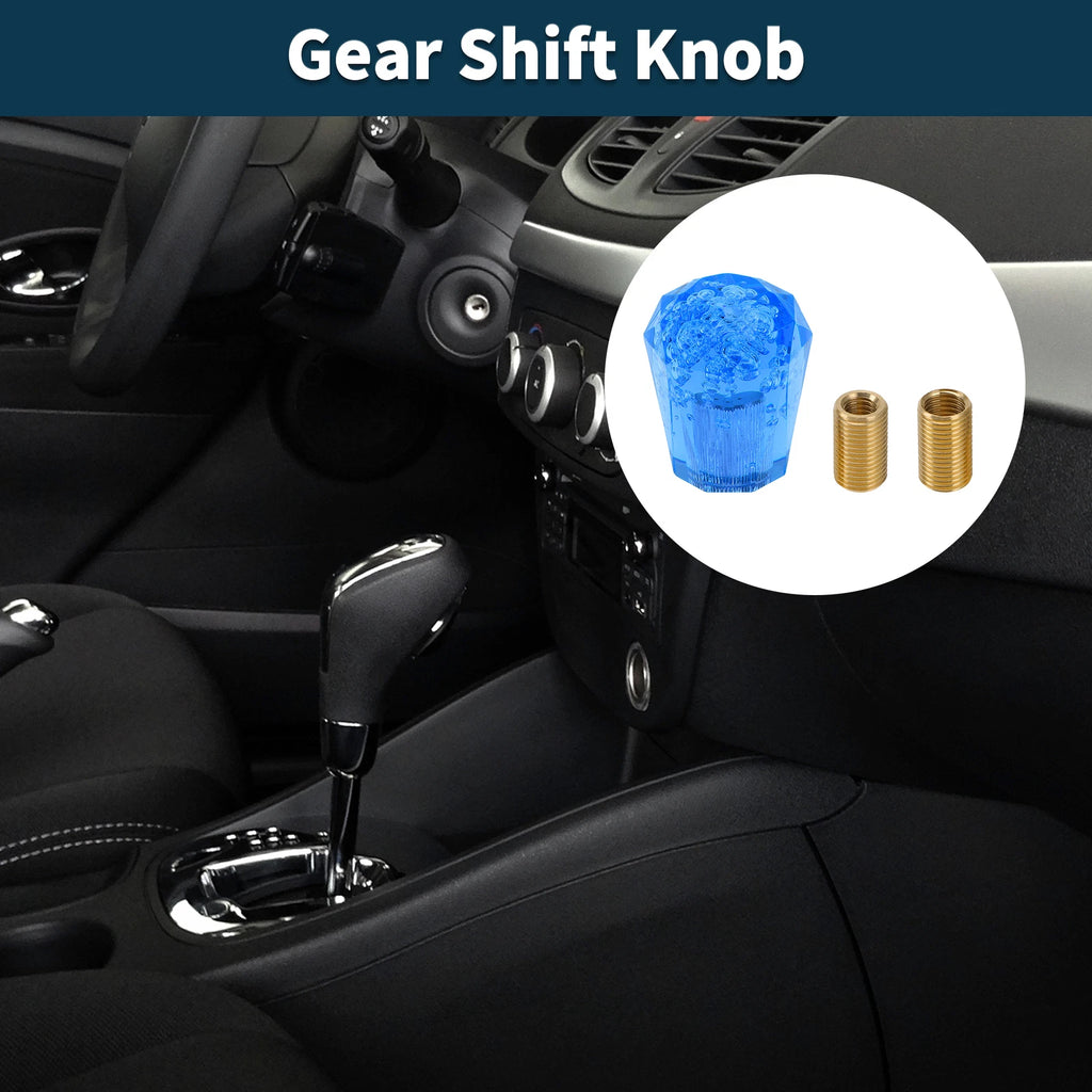 Set of 1 Universal Shift Knob with 2 Adapters Acrylic Blue 6cm