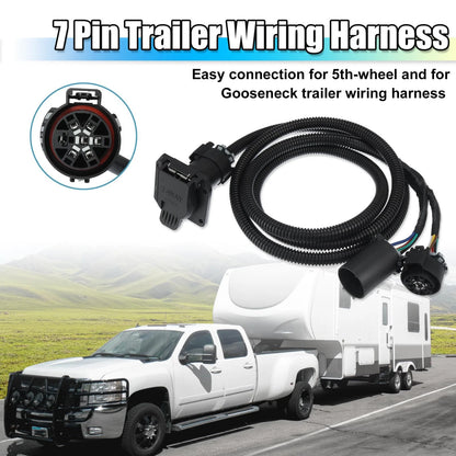 7 Pin Trailer Wiring Extension Harness Connectors for Truck Bed (2005–2025)
