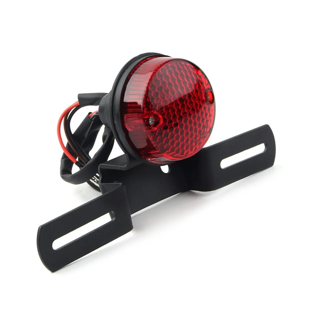 12V Round Red Brake Tail Light for Bobber Chopper Cafe Racer (ATVS)