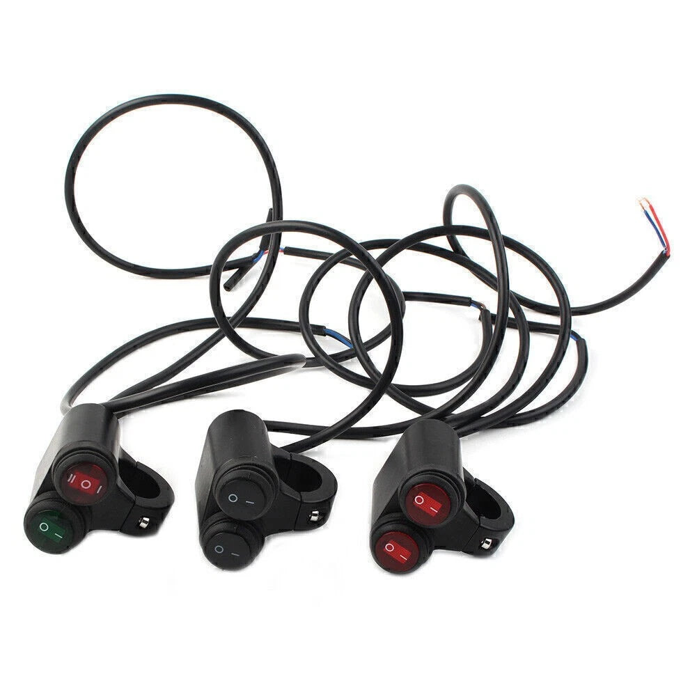 7/8'' Motor Handlebar Headlight Fog Spot Light Dual On Off Switch 12V Black 1pc