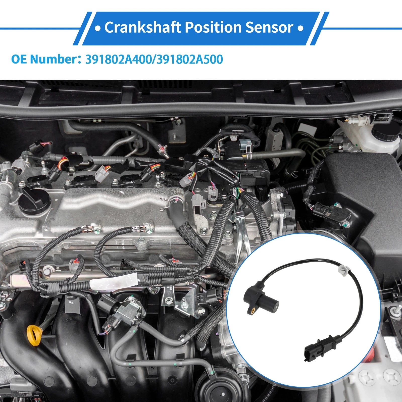 Crankshaft Position Sensor for Hyundai i20 Hatchback (2012–2015) No. 39180-2A400