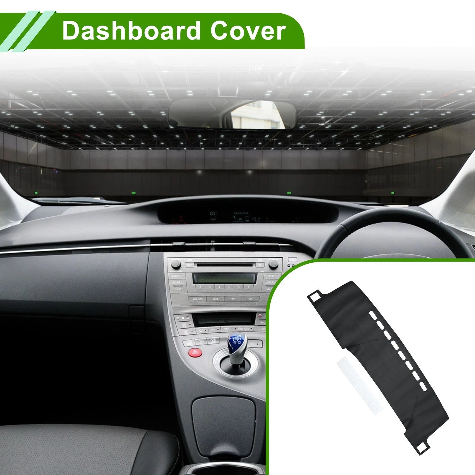 Dashboard Cover Mat for Toyota Prius C (2012–2019) Black