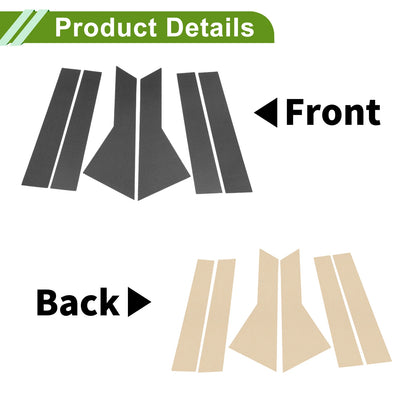 6 Pcs Pillar Window Trim for Chevy Captiva (2019–2024) Carbon Fiber Black
