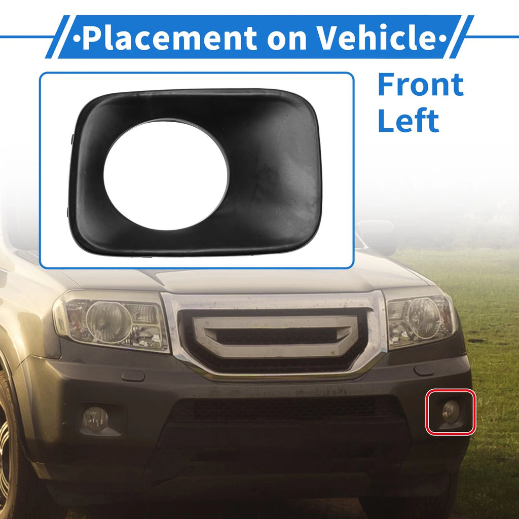 Fog Light Grill No.HO1038101 for Honda Pilot (2009–2011) Black ABS
