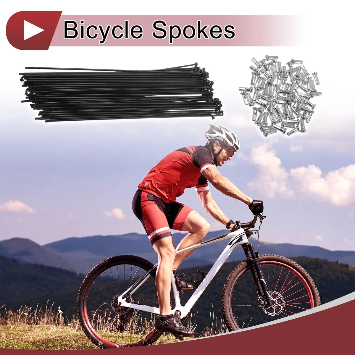 Bicycle Spokes Set 181mm Carbon Steel Black for 14G Wheel (2008–2026)