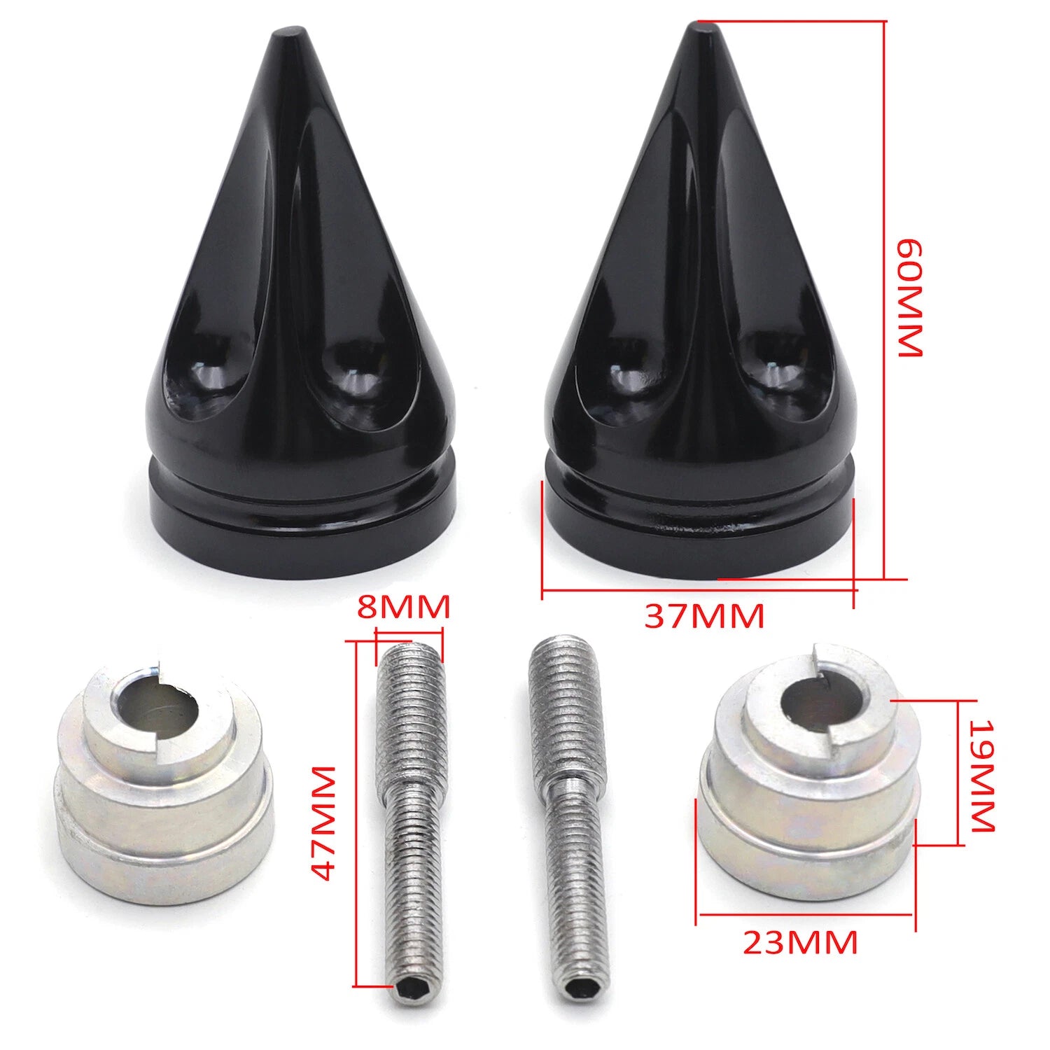 Pair Cone Handle Bar Ends for Honda CBR (1993–2007) Chrome