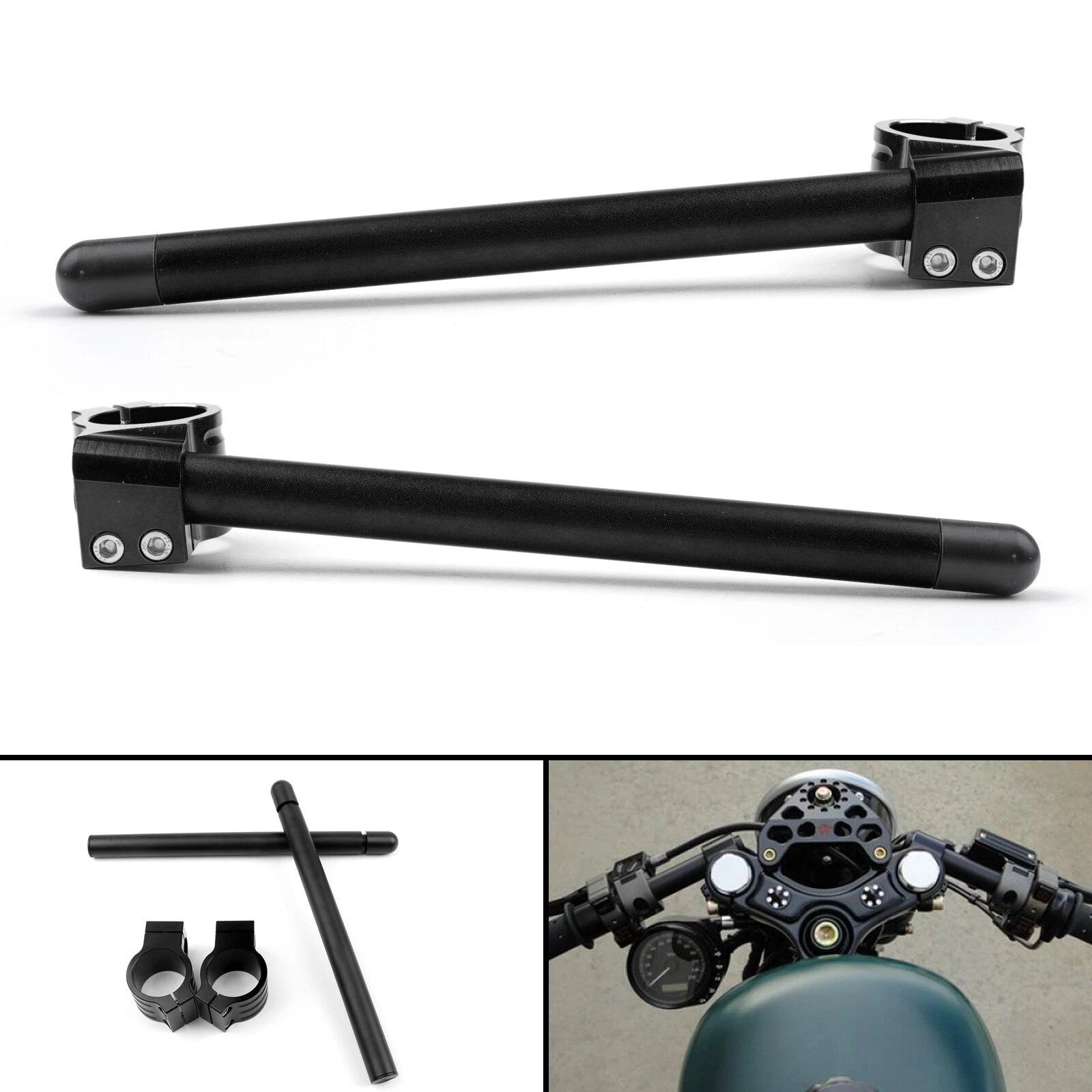 Clip-On Handlebars for Kawasaki ZX6R ZX9R ZRX1100 (Universal, 46mm)