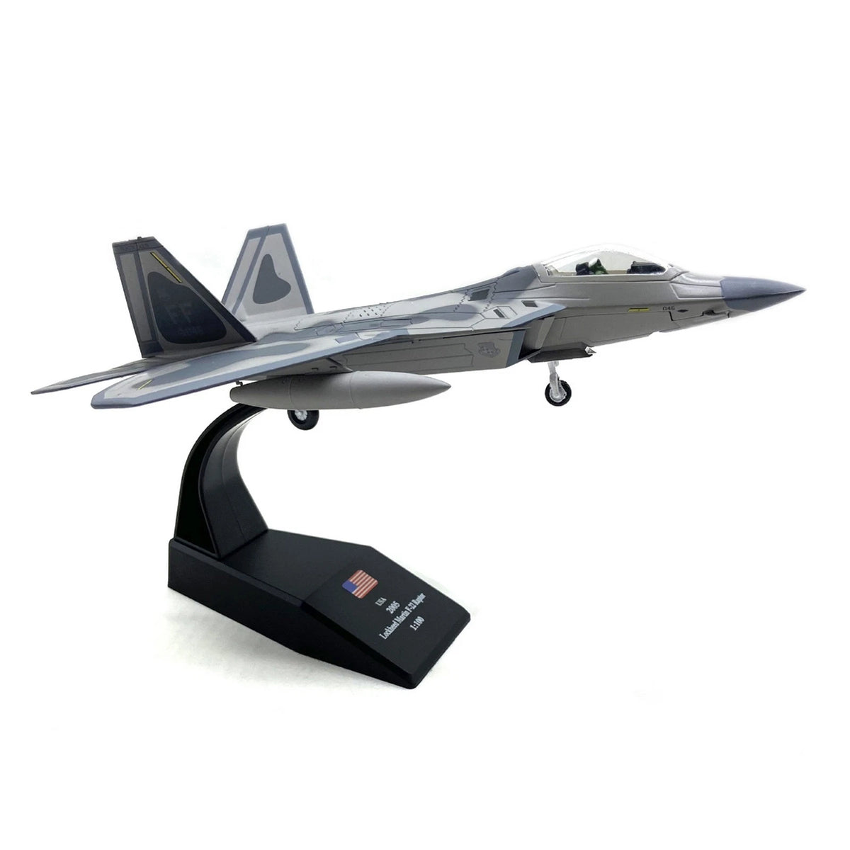 F22 Raptor Stealth Fighter Model 1:100 Alloy Aircraft (18cm)