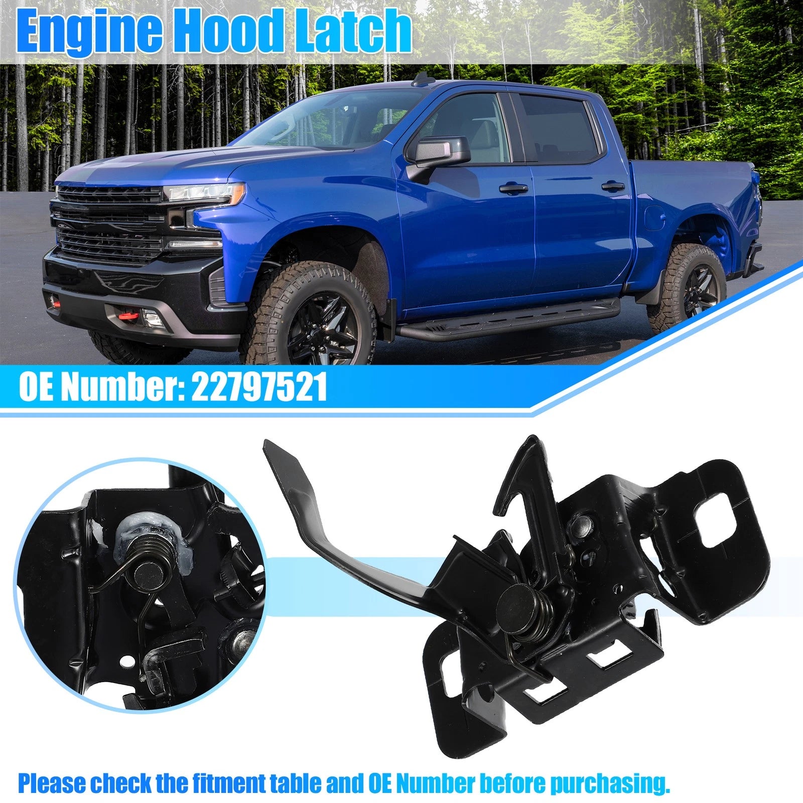 Hood Latch Lock Replacement for Chevrolet Silverado 1500 (2014–2016)
