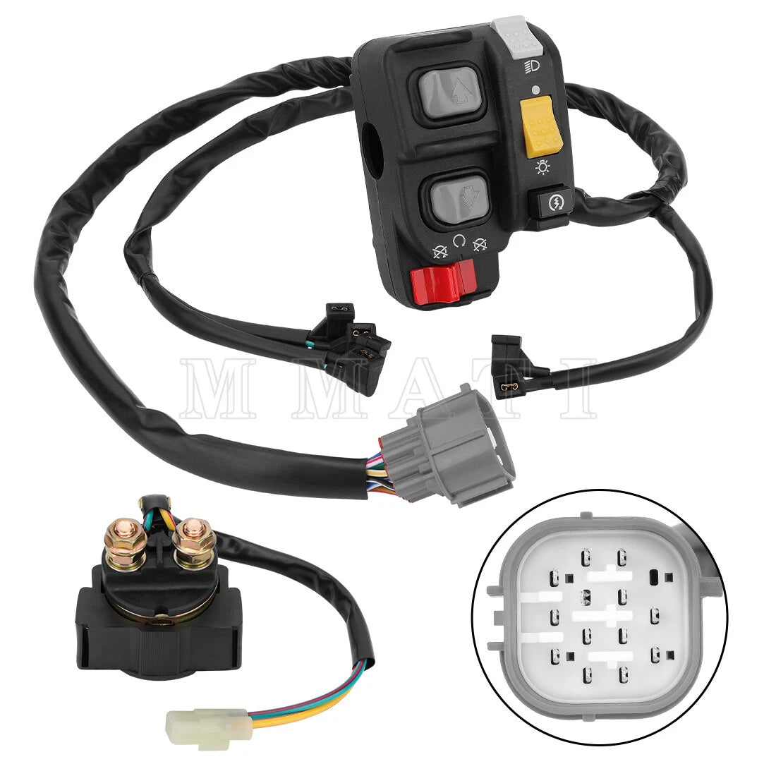 Left Handlebar Switch & Starter Relay Kit for Honda Rancher 420 TRX420 (2007–2013)