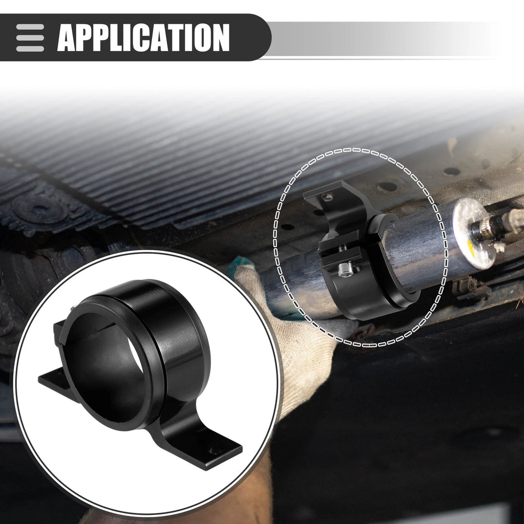 2X Fuel Filter Mounting Bracket for Universal Applications (60mm ID) Black