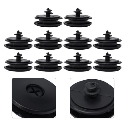 Set of 10 Black Auto Floor Mat Clips for Universal Fit