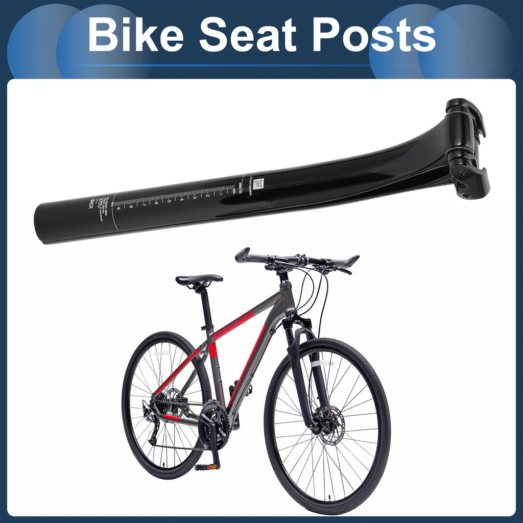 Bike Seat Post 31.6mm for Adjustable Angle (Gloss Black, 330mm)