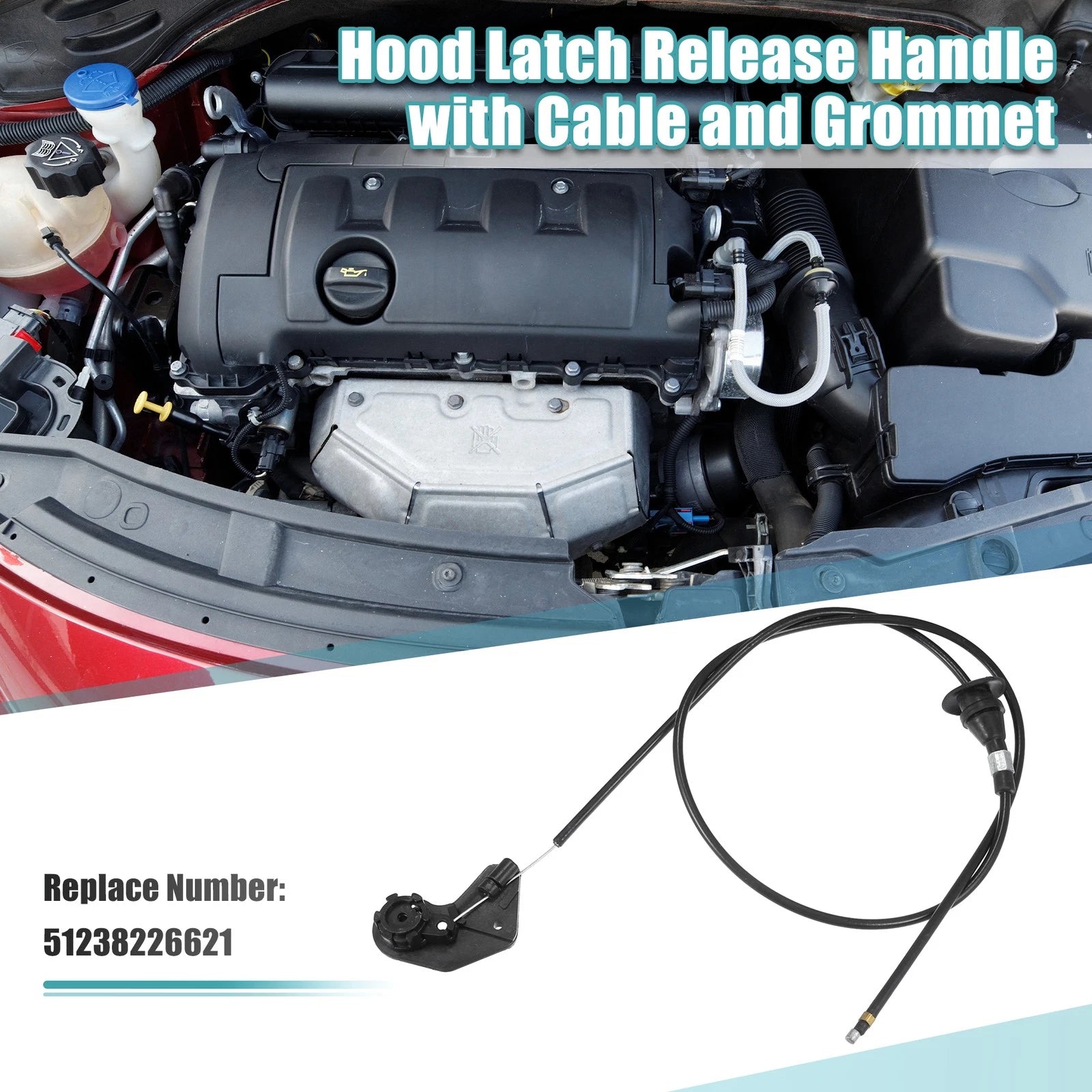 Hood Latch Release Cable Replacement for BMW 540i (1997–2003)