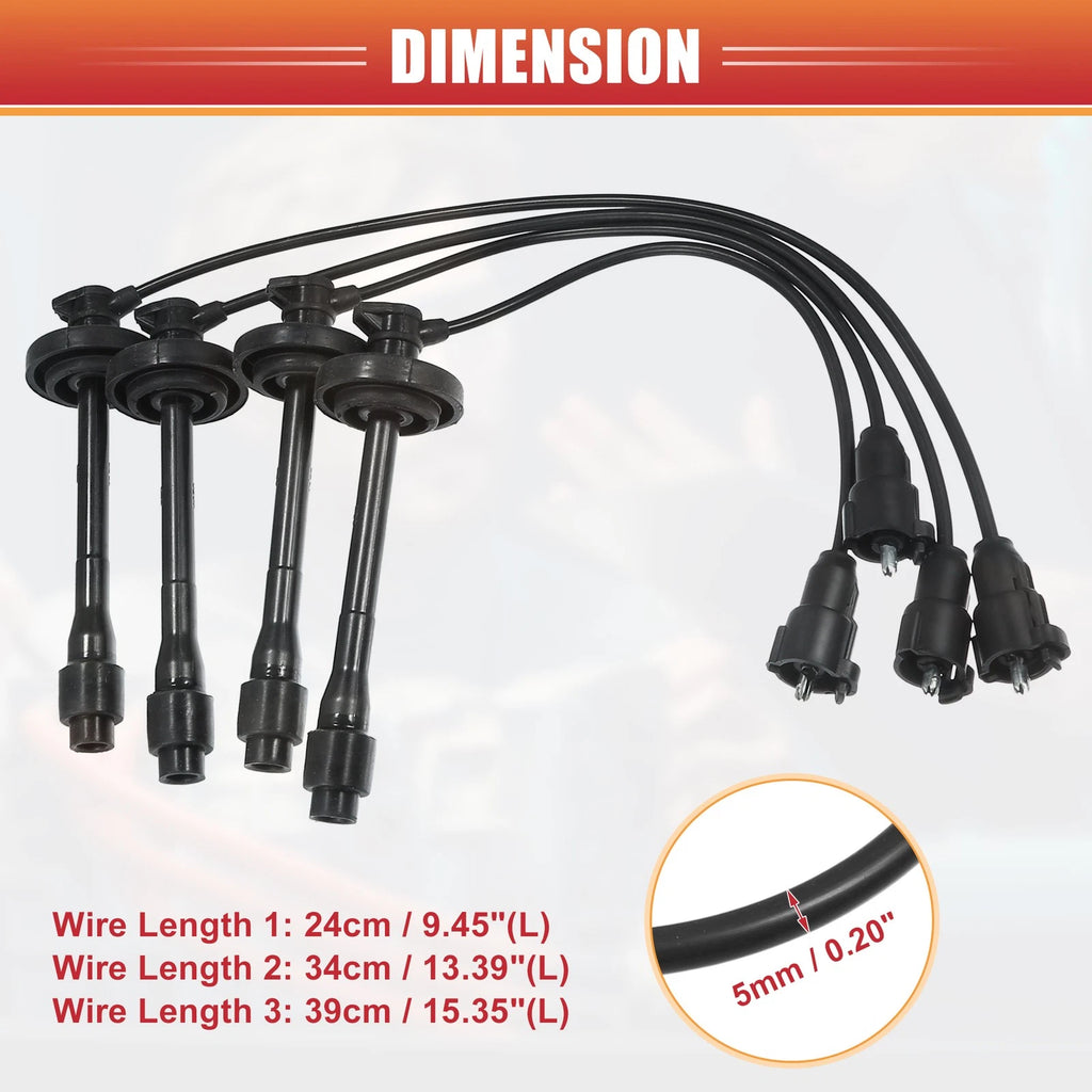 Spark Plug Wire Set Replacement for Toyota Corolla for Chevrolet Prizm (2000–2008)