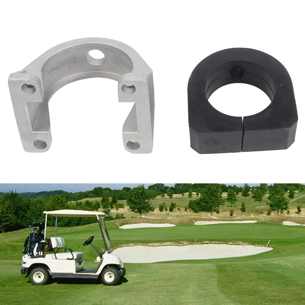 Rear Spring Mount Cap with Rubber for Golf Cart OEM Replacement Fits Both Sides