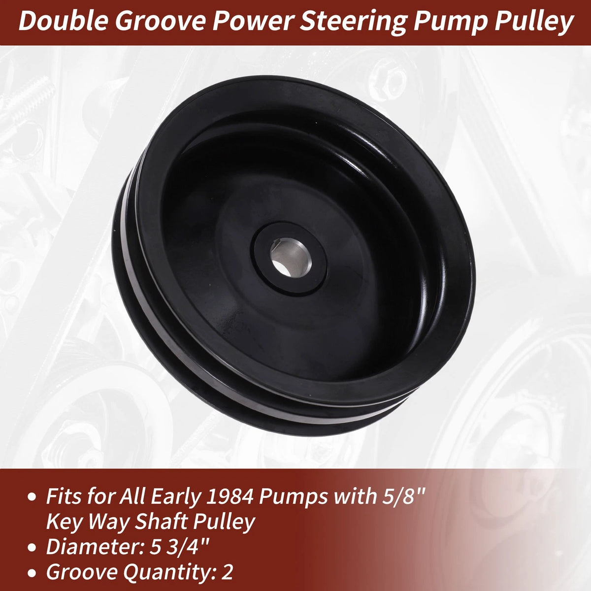 Power Steering Pump Pulley 2 Groove Double Groove for Chevy Camaro (1970–1974)