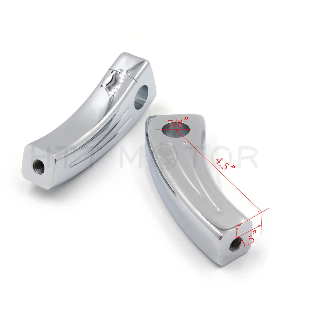Chrome Handlebar Risers 4.5" Pullback for Harley Big Twin