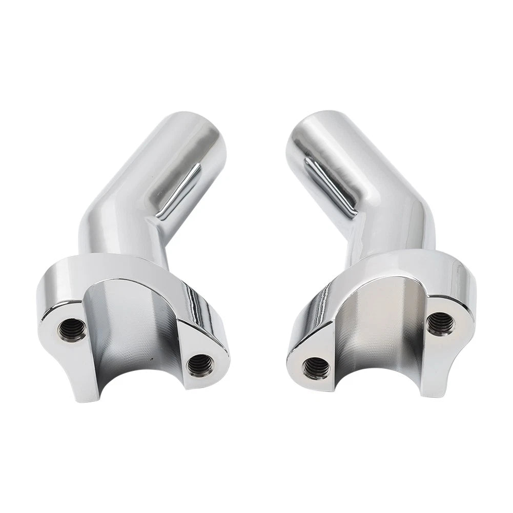 Set of 2 Pullback Handlebar Risers Chrome for Harley Dyna Softail Road King (1" Bar)