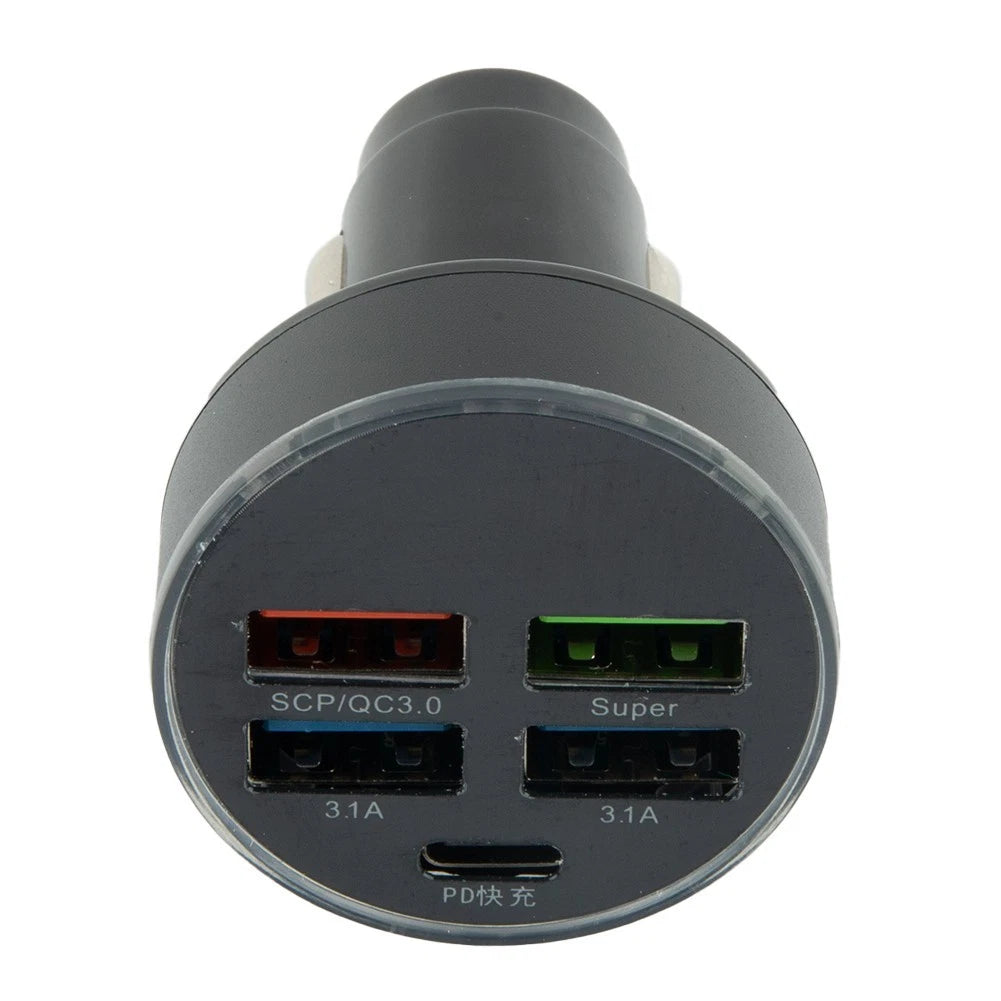 150W Car Charger with 5 Ports and Type C Socket for Universal Use