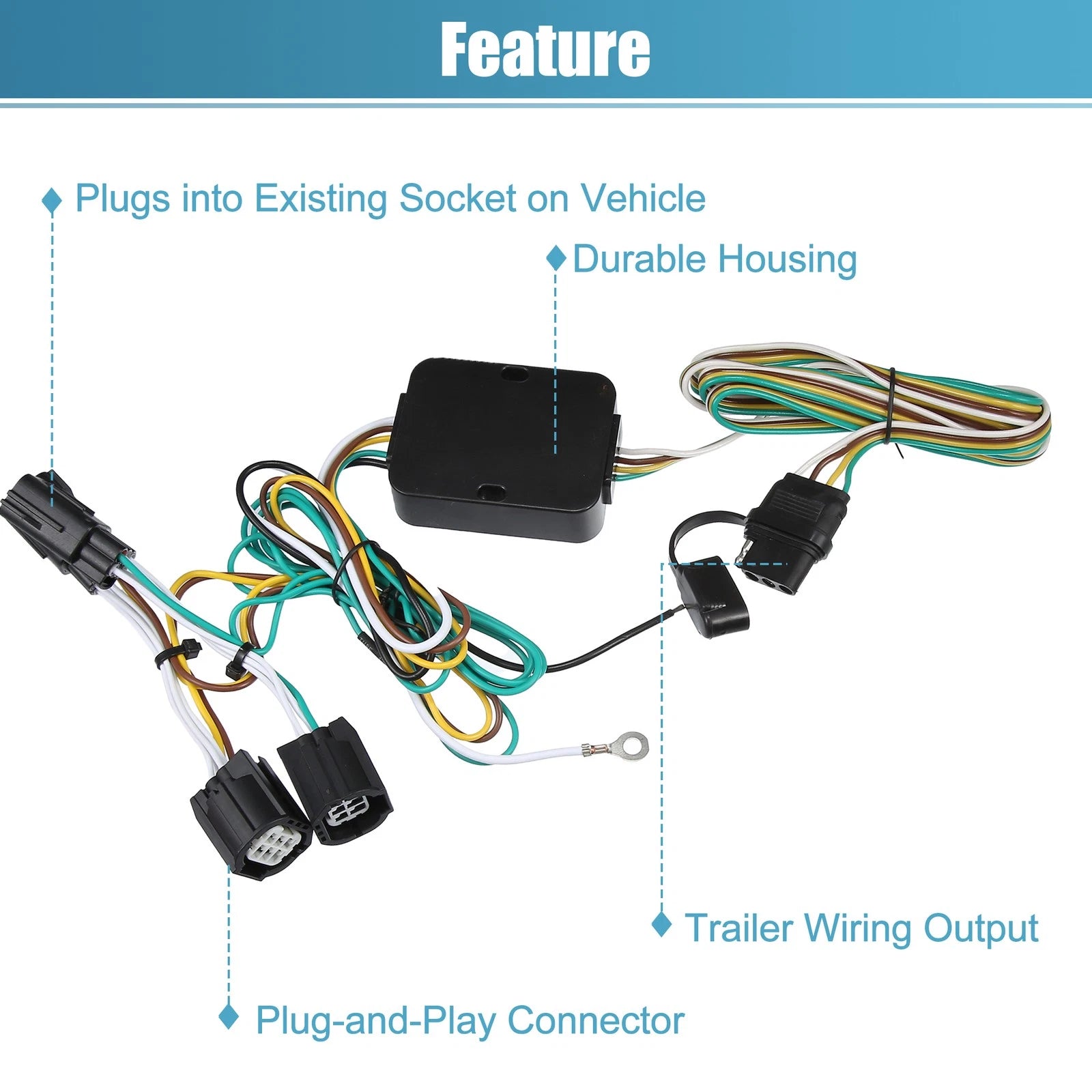 4-Pin Trailer Wiring Harness Set for Dodge Grand Caravan (2011–2016)