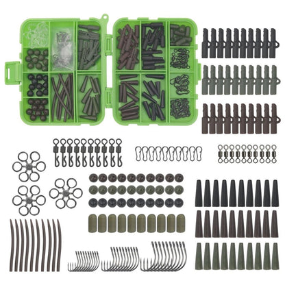 173pcs Fishing Gear Set for Hooks Lures Swivels Snaps