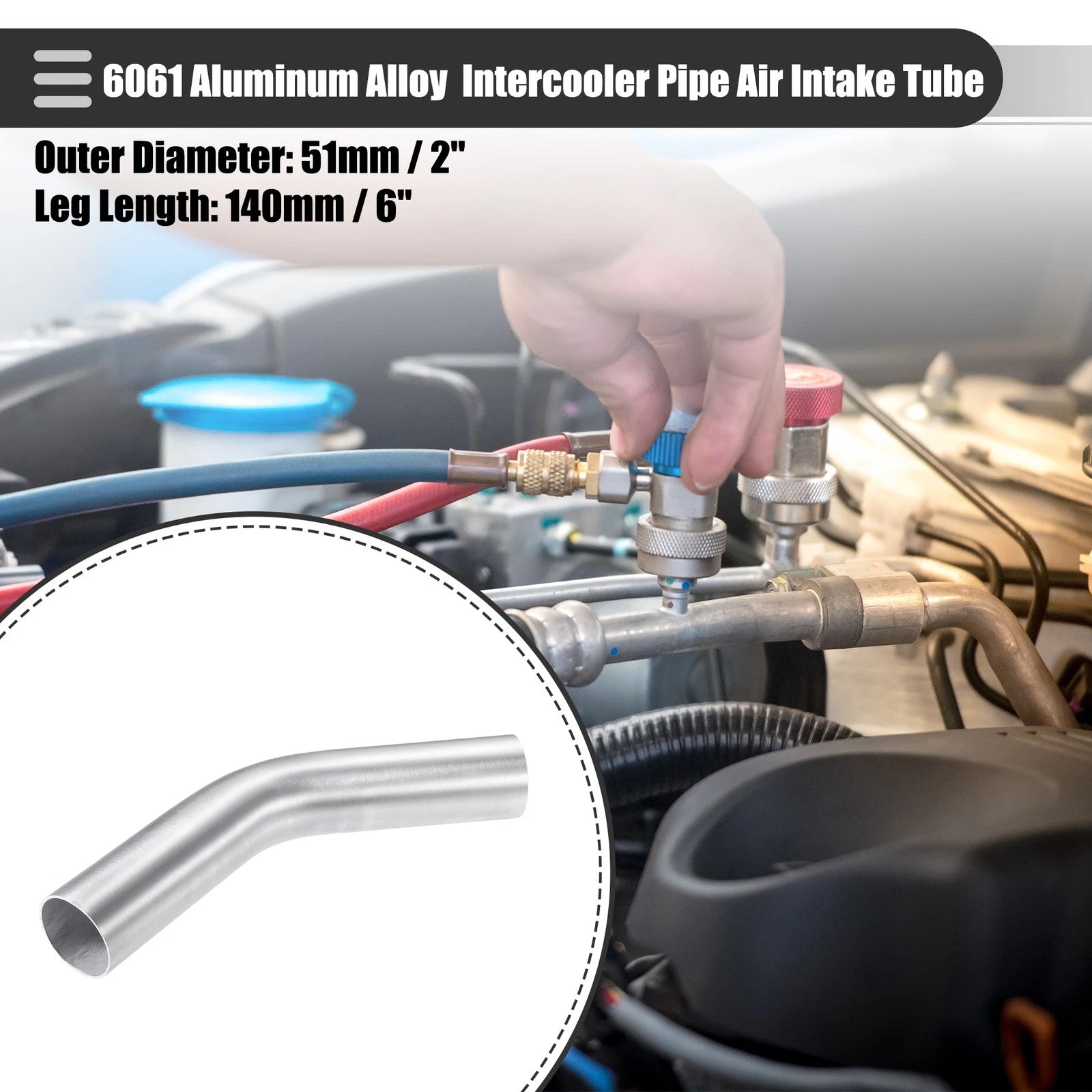 2" 51mm OD 45 Degree Bend Elbow Intercooler Pipe for Universal Applications