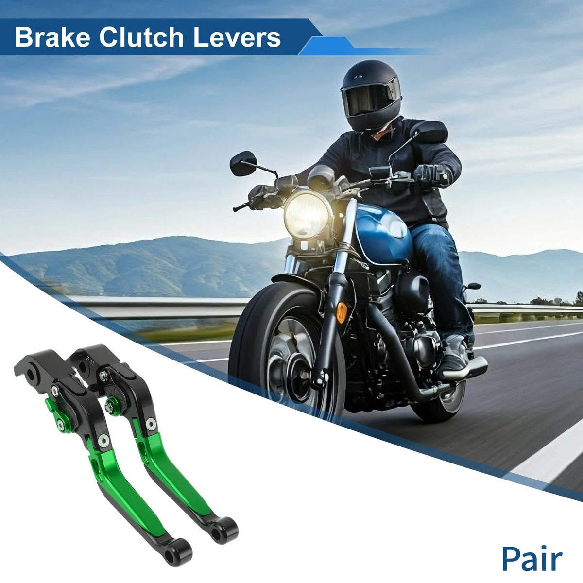 Brake Clutch Levers for Ducati 899 Panigale (2014–2015) Black Green 1 Pair