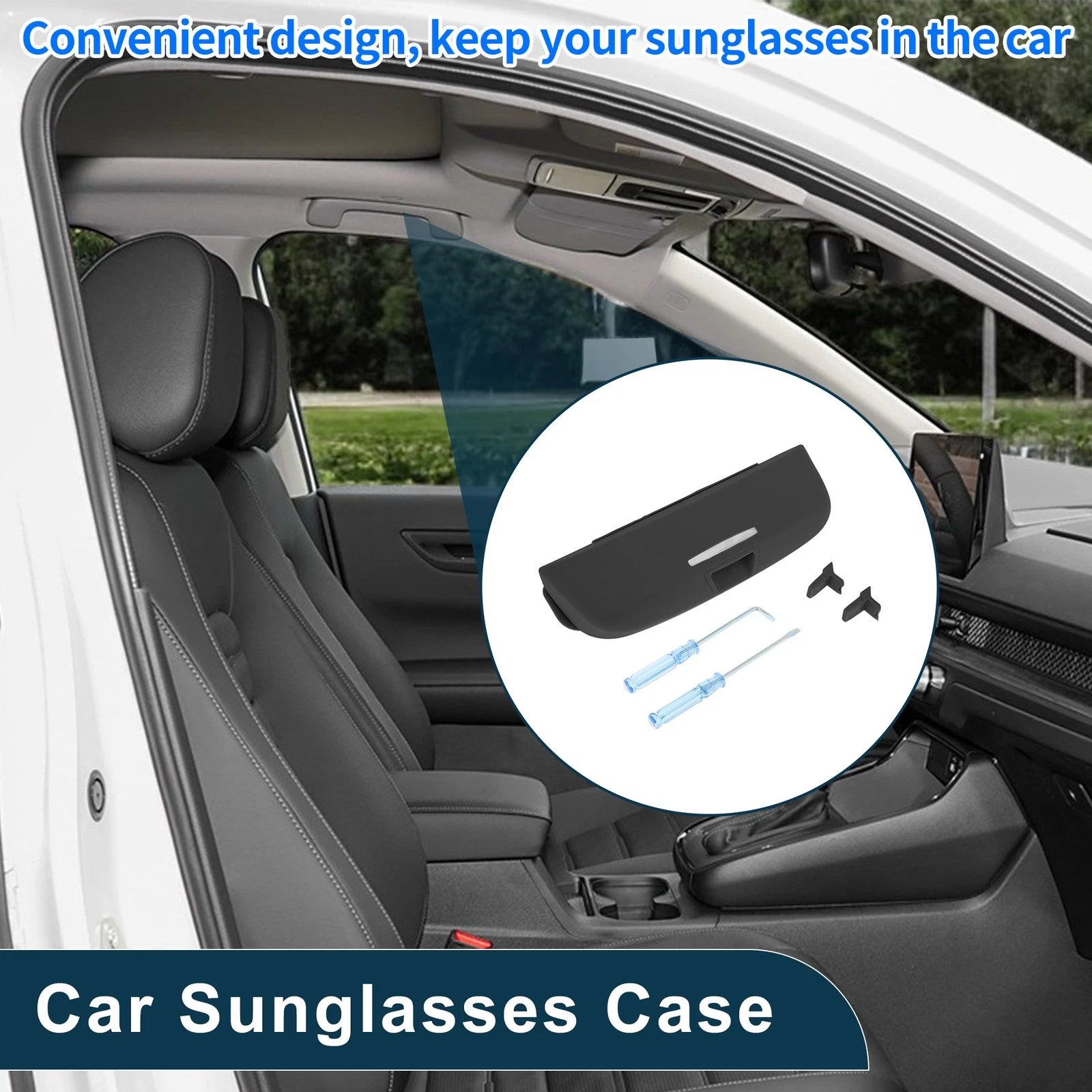 Car Sunglasses Case for Audi A3 Eyeglasses Holder Storage Box (2013–2024)