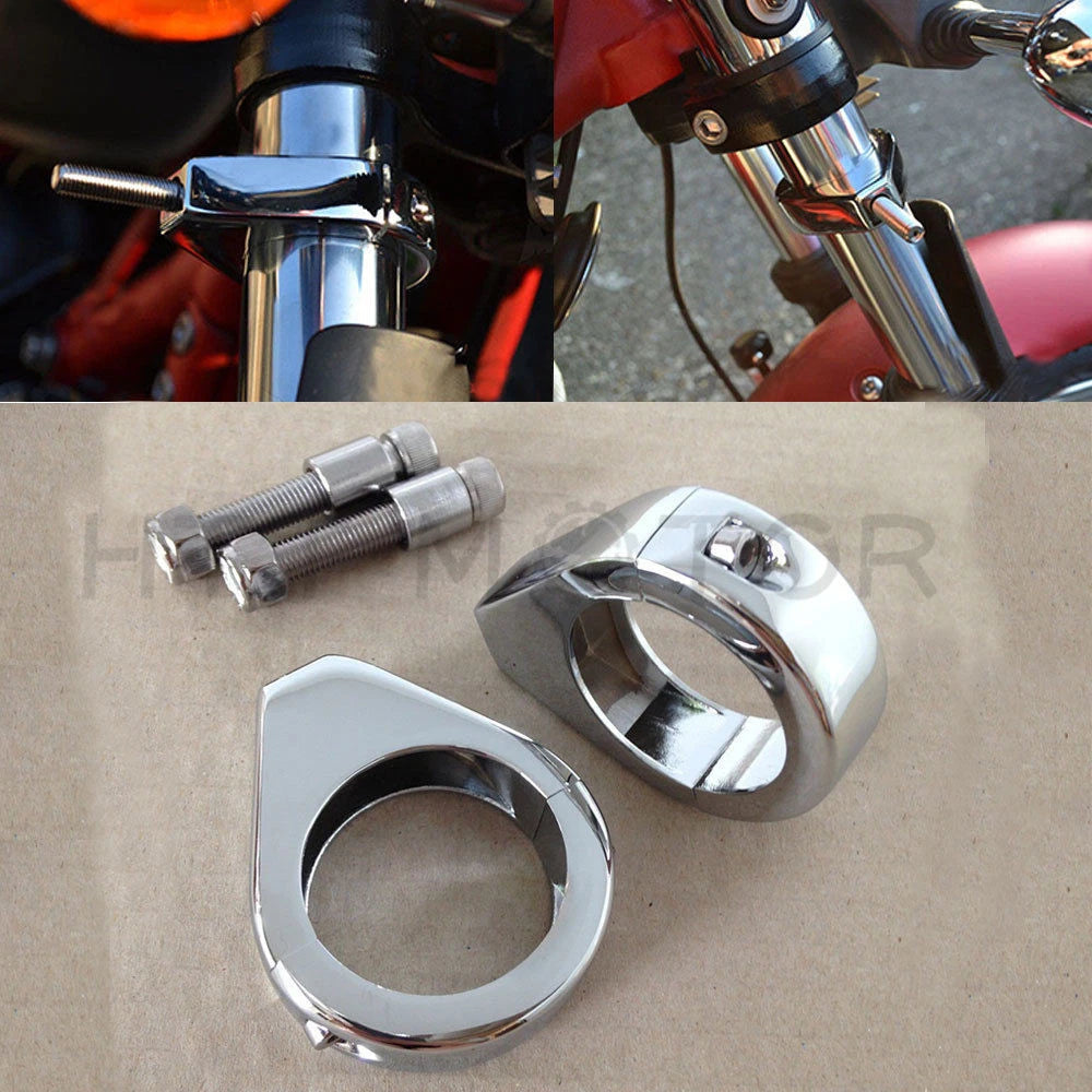 Turn Signal Indicator Relocation Fork Clamp Mount for Harley (39mm)