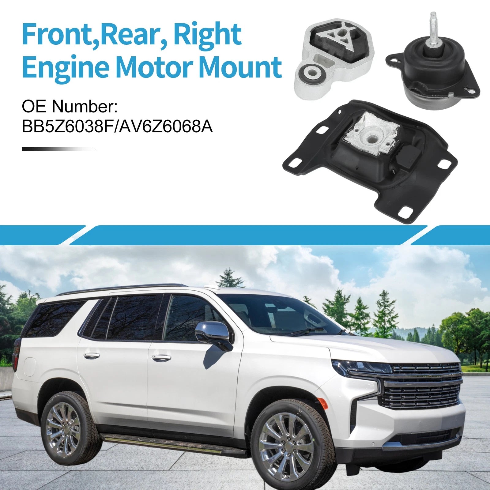 Engine Motor Trans Mount Set for Ford Explorer 2.0L 2.3L (2012–2019)
